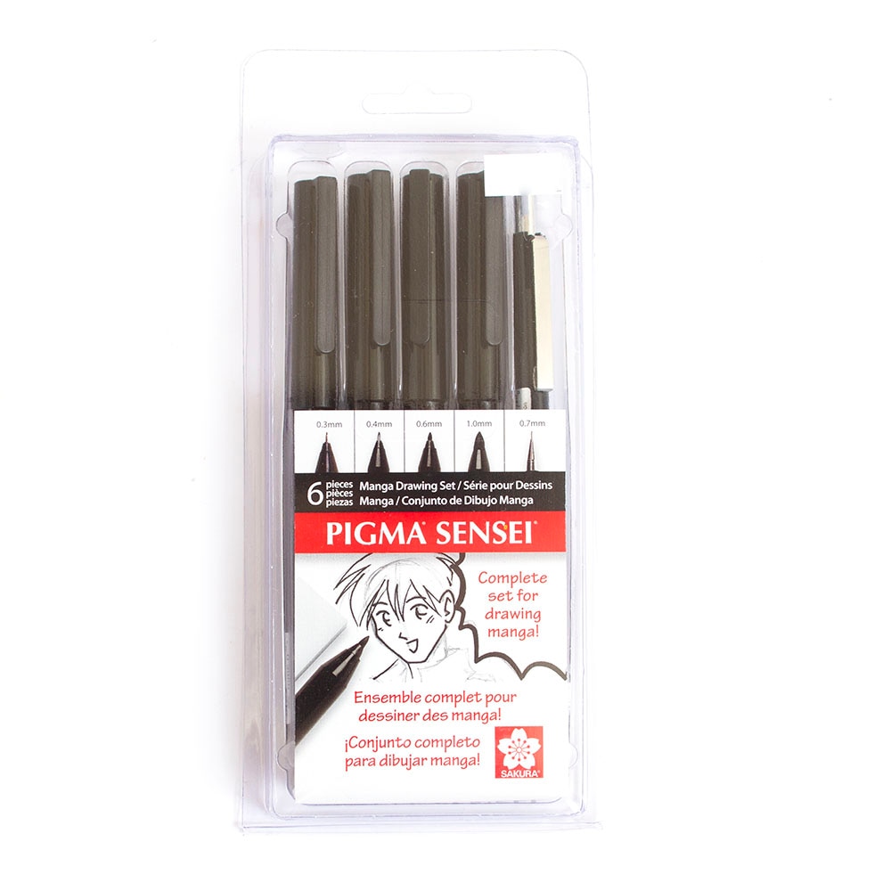 Pigma, Sensei, Manga, Drawing Set, 6 Pack